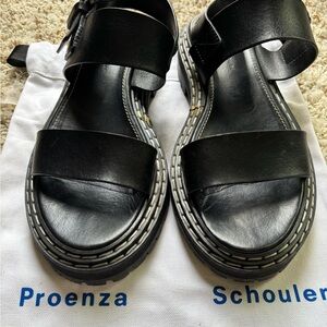 Proenza Schouler Black Leather Sandals